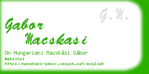 gabor macskasi business card