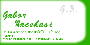 gabor macskasi business card
